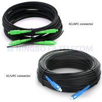Câble de branchement FTTH intérieur/extérieur G657A1/A2 noir LSZH 0,5 mm, cordon de raccordement fibre optique GFRP APC/UPC SC-SC