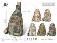 Borsa da petto mimetica da uomo in tela con chiusura a cerniera per attività all'aperto per tutte le stagioni - Product Image 1