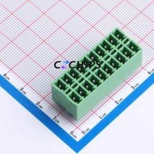 DB2EVHB-3.81-2*10P-GN Plug-in Terminal Block Through hole,P=3.81mm Connector Board-to-Board / Socket - Closed 2x10P 3.81mm Green - Product Image 1