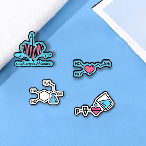 European &amp; American Style Creative Math <strong>Physics</strong> Chemistry Metal Badge, Cute Fun Brooch with <strong>Chemical</strong> Formula Patterns - Product Image 2