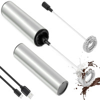 Mousseur à lait silencieux rechargeable USB sans fil, électrique, à faible bruit, 2 vitesses pour café - Idéal pour la maison, le café