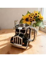 Nouvelle tasse à café design camion transfrontalier, ornement décoratif pour la maison et le jardin, avec cœur en acier inoxydable