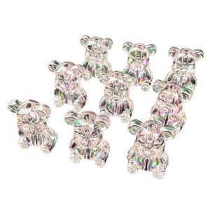 Perles d'ours en acrylique irisé pour la fabrication de bracelets, accessoires de bijoux DIY, 13 mm, couleur rose transparente, placage, origine Chaozhou - Product Image 5