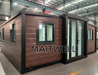Maison conteneur extensible à succès avec panneau solaire, mini-maison pliable pour l'extérieur, idéale pour l'Europe