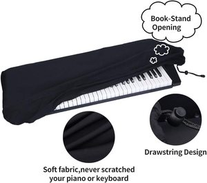 Housse anti-poussière pour clavier de <span class=keywords><strong>piano</strong></span> pour clavier de musique de <span class=keywords><strong>piano</strong></span> à 88 touches avec verrouillage de cordon