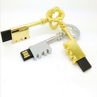 Clé USB en métal personnalisée avec logo laser, 8 Go, 16 Go, 32 Go, forme de clé vintage, pour cadeau promotionnel, clé USB