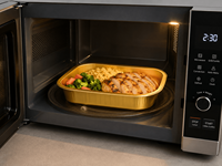 Contenants alimentaires en plastique CPET noir et or de luxe, durables, pour la vente en gros, compatibles micro-ondes, réutilisables, pour la préparation des repas