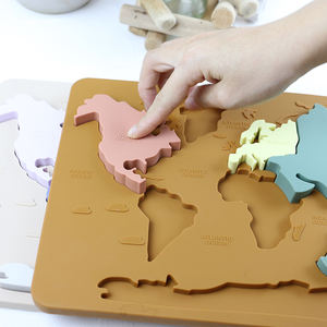 Puzzle éducatif Montessori pour enfants, en Silicone, vente en gros, carte <span class=keywords><strong>du</strong></span> <span class=keywords><strong>monde</strong></span> pour bébés, nouvelle collection - Product Image 3