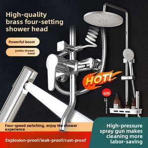 Ensemble <span class=keywords><strong>de</strong></span> <span class=keywords><strong>douche</strong></span> haute pression moderne pour salle <span class=keywords><strong>de</strong></span> bain domestique, pomme <span class=keywords><strong>de</strong></span> <span class=keywords><strong>douche</strong></span> avec fonction <span class=keywords><strong>de</strong></span> surpression, unité autonome - Product Image 2