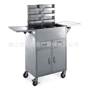 Chariot médical en acier inoxydable Henry Medical HR-749, chariot de chirurgie fermé pour le transport de médicaments et de fournitures - Product Image 4