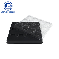 12 pièces de barquettes en plastique jetables pour chocolat, emballage en blister rectangulaire, plateau pour truffes au chocolat avec couvercle transparent
