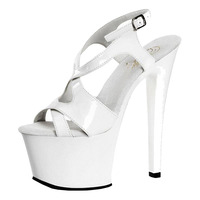 Sandales à talons fins noirs et sexy pour femme, hauts de 17 cm, design plateforme, chaussures d'été à la mode, escarpins de danse pôle