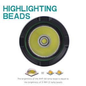 कारखाने का नेतृत्व 4000 लुमेन सबसे शक्तिशाली थोक स्कूबा डाइविंग पेशेवर उपकरण 80 मीटर के नीचे फ्लैशलाइट का नेतृत्व किया गया - Product Image 3