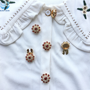 Encantadores botones decorativos <span class=keywords><strong>rojos</strong></span> con cristales, sin costuras, con clip, para puños, corbatas, para ropa de mujer y camisas. - Product Image 5