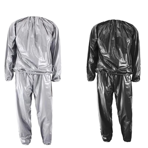 Setelan <span class=keywords><strong>Sauna</strong></span> Pria Wanita Ramah Lingkungan Berbahan PVC dengan Hoodie dan Lengan Panjang, Pinggang Elastis untuk Kebugaran, Penurunan Berat Badan, dan Pelangsingan Tubuh - Product Image 4