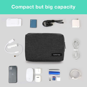 Estuche Organizador de Electrónicos para Viaje, Bolsa Pequeña para Cables y Accesorios Esenciales para Hombres y Mujeres, Organizador de Cables para Teléfono y Tarjetas SD, Color Negro - Product Image 4