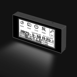 HAMGEEK-Mini lector de tinta electrónica retroiluminado, lector de libros electrónicos (panel negro) para visualización de imágenes de reloj meteorológico, alarma, archivos <span class=keywords><strong>TXT</strong></span> y EPUB - Product Image 3