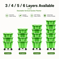 Jardinière mobile créative verticale empilable pour fraises, avec base à roulettes, en plastique durable, jardinières à niveaux écologiques pour la maison