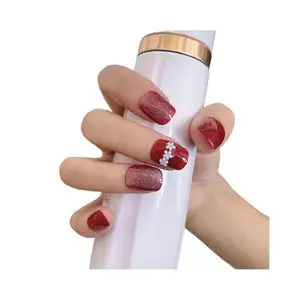 人工爪kuku palsu lemショートSサイズ3Dフレンチチップホワイトカスタム接着剤付き手作りネイルプレス高品質
