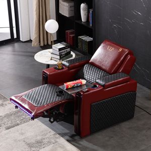 Sillón de Masaje Eléctrico de Cuero, Sillón Reclinable VIP de una Plaza con Luz LED, para Uso en Cine en Casa - Product Image 2