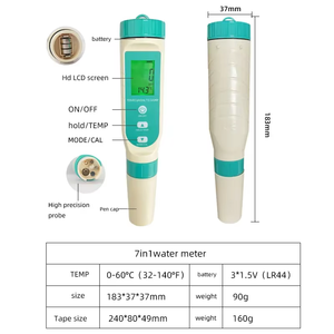 다중 파라미터 수질 분석기 휴대용 디지털 7 in 1 TDS EC PH TEMP 염분 ORP <span class=keywords><strong>S</strong></span>.G 수질 감지기 - Product Image 2