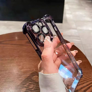 Custodia per telefono cellulare in TPU trasparente antiurto di lusso per <span class=keywords><strong>iPhone</strong></span> 16 15 <span class=keywords><strong>14</strong></span> 13 Pro Max Cover per obiettivo protettivo per fotocamera - Product Image 4