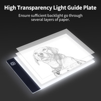 Dessin lumineux Portable Simple Ultra-Mince Trois Lumineux Dimmable Table Copie Tracing Board Led Light Box Pad pour Animation 2D
