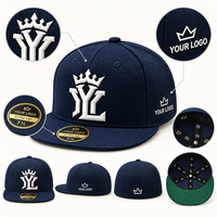 Casquettes de baseball à visière plate sur mesure pour articles promotionnels d'équipe, logo brodé en 3D, dos fermé, vente en gros de casquettes de sport en vrac