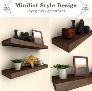 أرفف عائمة مثبتة على الحائط لغرفة النوم وغرفة المعيشة والمطبخ والمكتب ومنزل المزرعة (الجوز) - Product Image 6