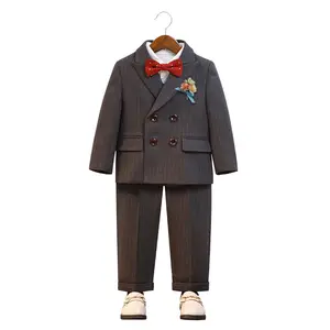 Flower Boys Hochzeit Formale Blazer Anzüge Kinder Klavier Performance Bühnen kleidung Sets Baby Boys Geburtstags feier Kleider