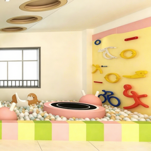 Structure de jeu souple avec piscine à balles pastel, toboggan et trampolines – Ensemble de jeux d'intérieur pour enfants, idéal pour les maisons d'hôtes, villas et <span class=keywords><strong>vacances</strong></span> en famille - Product Image 3