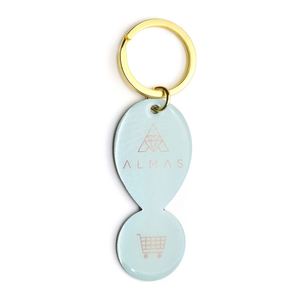 Personalized Stainless Steel Shopping Cart Trolley Chips Supermarket Coin Token Keychain Germany with Bottle Opener - Product Image 2