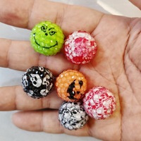 Manik-manik Bulat Tekstur Gula 20mm Grosir untuk Halloween, Bentuk Labu, Tengkorak, Hantu, Aksesoris Kerajinan Berat, Gantungan Kunci, Perhiasan, DIY