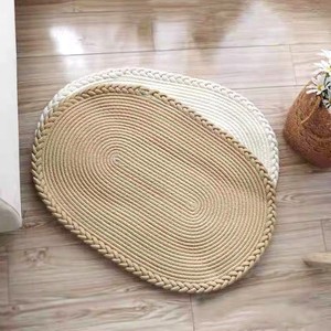 Alfombras tejidas a mano para casas de huéspedes, estudios, dormitorios, tatamis, alfombras para el lado de la cama, alfombrillas para los pies, cojines de algodón, blancos - Product Image 1