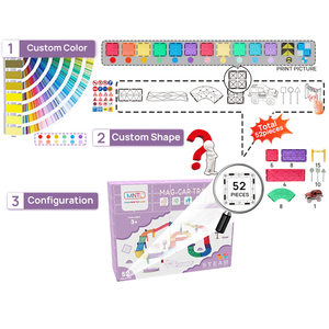 MNTL DIY ubin magnetik 3D blok magnetik 52pcs mobil balap melacak pendidikan ubin magnetik mainan bangunan untuk anak-anak - Product Image 4