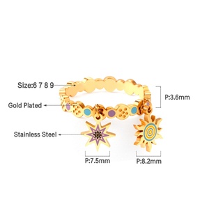 Anillo Hueco de Diseño Moderno, Chapado en Oro de 18k, Anillos de Dedo de Acero Inoxidable al por Mayor para Mujer - Product Image 2