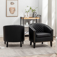Fauteuil club pliable à bas prix, en similicuir capitonné large, noir, fauteuil d'appoint simple, promotion OEM