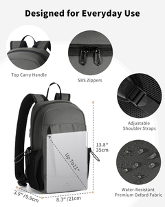 Mochila de lujo con cremallera antirrobo RFID para hombre y mujer, mochila de viaje ligera resistente al agua, soporte para llaves, 9 bolsillos - Product Image 2