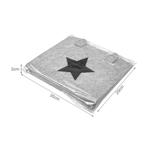 Bolsa de Fieltro Ligera con Logotipo Personalizado, Diseño de Estrella Negra, Ecológica, Reutilizable, para Compras, Regalos para Mujeres y Niños, Portátil y Abierta - Product Image 4