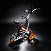 Chariot de golf de luxe avec télécommande et roues réglables pour une stabilité latérale accrue sur les pentes raides