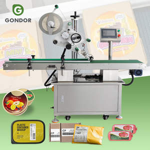 Machine d'étiquetage horizontale pour étiquettes d'application, d'étiquettes de boîtes à épices et d'autocollants, pour collage sur surface plane - Product Image 1