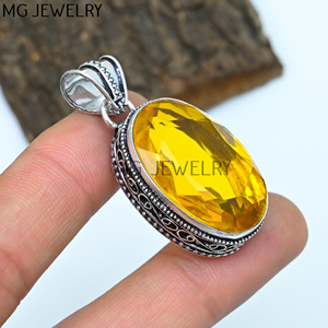 Exclusif Femmes Citrine Pendentif Nouvelle Arrivée Designer Gemstone Citrine Personnalisable Charme Pendentif Femmes Prix - Product Image 1