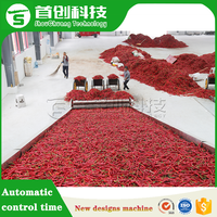 Grote Capaciteit Continue Industriële Chilipeper Vers Gember Voedsel Dehydrator Gaasband Droger Machine