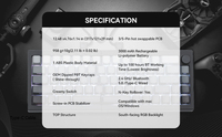 Teclado para Juegos Zornher ST68, Teclado Mecánico Inalámbrico con Retroiluminación RGB, Programable, 68 Teclas, Teclado para Esports para PC Gamer