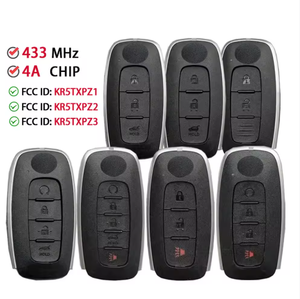 <span class=keywords><strong>กุญแจ</strong></span>รถรีโมทอัจฉริยะ4A 433MHz <span class=keywords><strong>ส</strong></span>ำหรับ Nissan Qashqai Rogue Sylphy Almera X-Trail FCC ID: KR5TXPZ1 - Product Image 1
