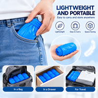 Surchaussures jetables en plastique bleues, imperméables, avec bord élastique, pour le nettoyage, l'hôpital, le laboratoire, la maison, le bureau