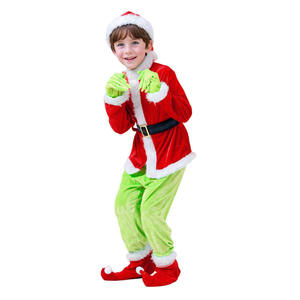 Disfraz de Navidad <span class=keywords><strong>Grinch</strong></span> para adultos y niños, <span class=keywords><strong>traje</strong></span> de Cosplay de fiesta de Navidad monstruo verde para actuación de Navidad - Product Image 3