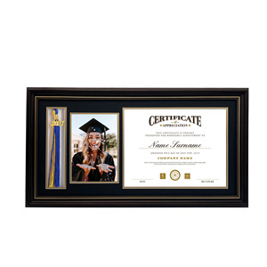 Cadre de diplôme universitaire personnalisé <span class=keywords><strong>en</strong></span> bois avec porte-pompon, pour <span class=keywords><strong>photo</strong></span> 5x7 <span class=keywords><strong>et</strong></span> certificat 8.5x11, boîte à effet d'ombre - Product Image 5