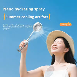 Ventilador portátil de mano con pulverizador de agua, recargable, funciona con batería, 1200 mAh, nuevo ventilador con clip y botella de spray. - Product Image 4