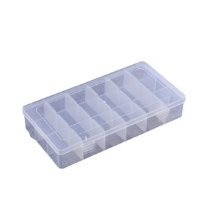 Boîte de rangement en plastique transparent à 18 compartiments détachables pour bijoux, outils de nail art, organisateur de bureau - Product Image 5